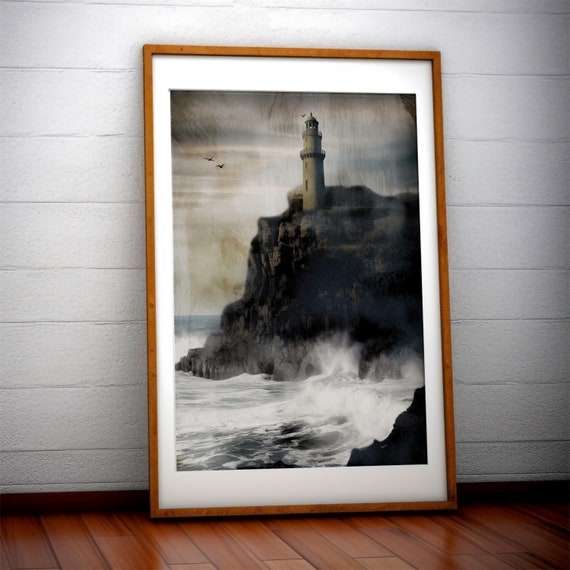 Dark Academia Art Vintage Moody Art Vintage Print Gothic Decor Dark Dark Gift For Him Vintage Aesthetic Dark Sea Painting