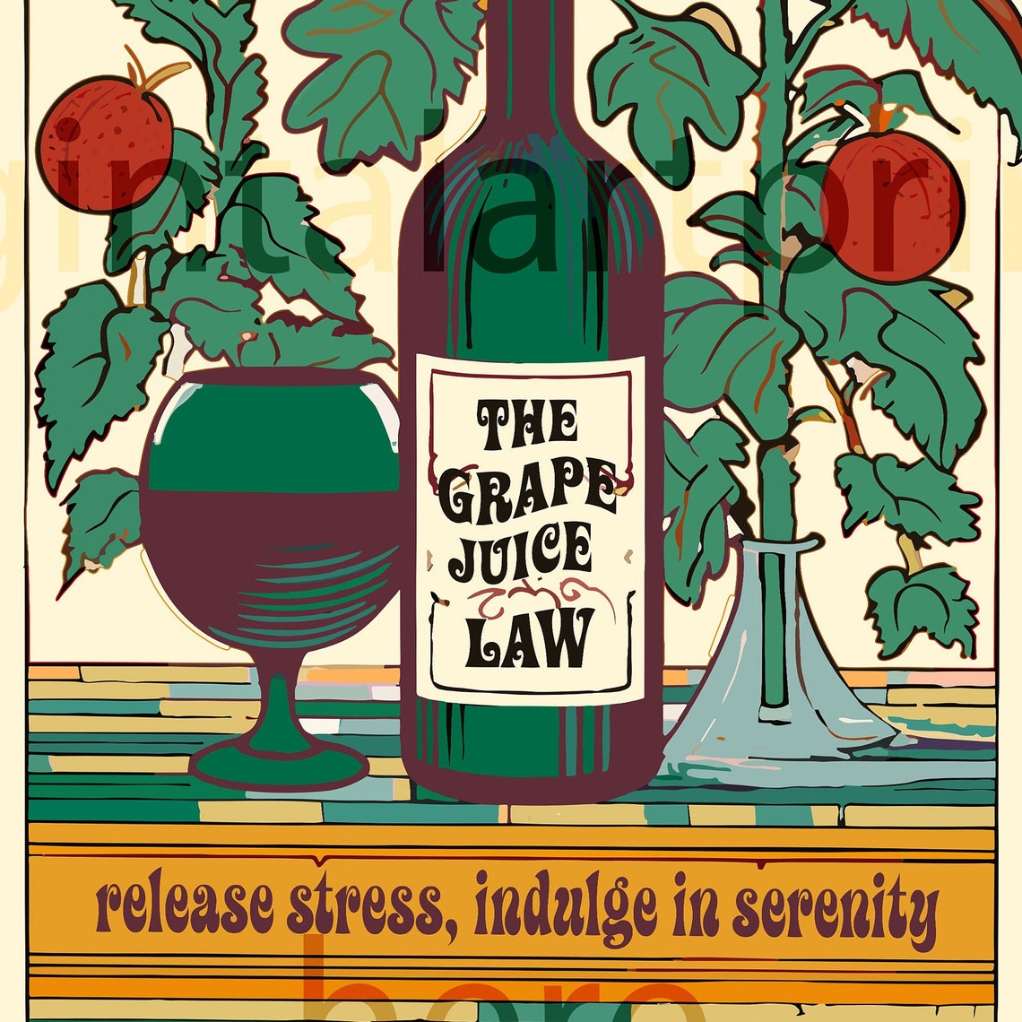 The Grape Juice Law Wine Bottle Retro Kitchen Bar Decor Poster - Image 3