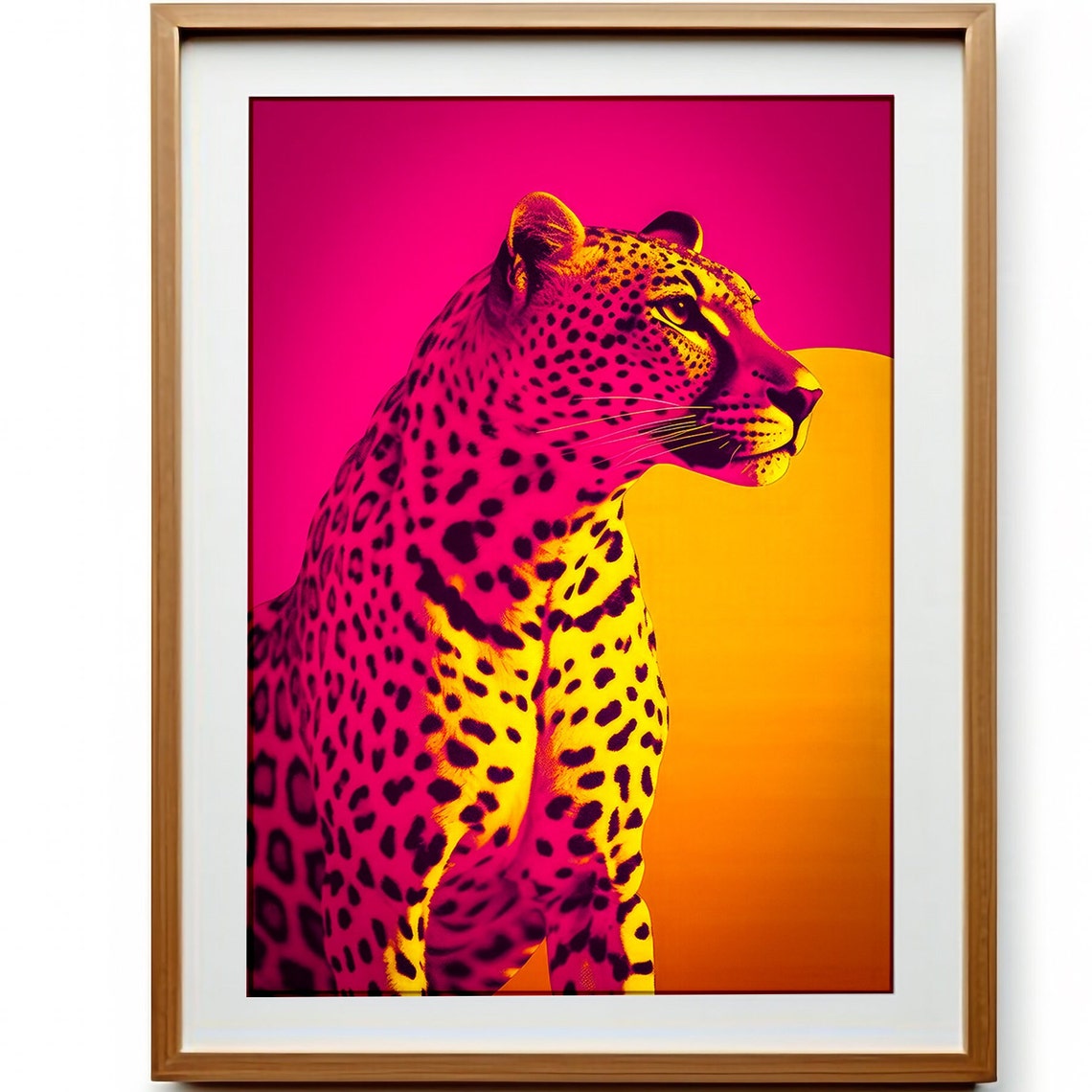 Hot Pink Leopard in Bold Pop Art Style Maximalist Animal Poster - Image 3