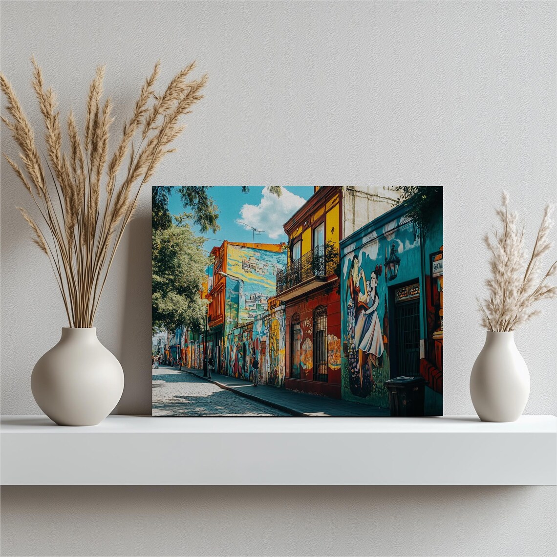 Vibrant Colorful Street Mural Art Neighborhood City Photo Poster