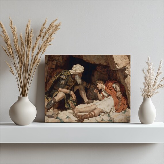 David And Goliath Old Testament Classical Painting Scene Poster