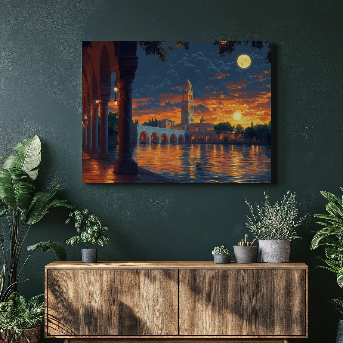 Mosque Of Cordoba Andalusian River Sunset Arabian Poster Spain