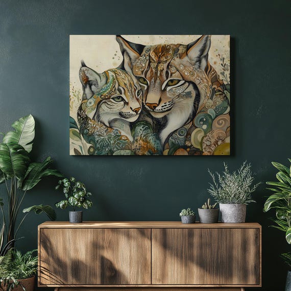 Lynx Watercolor Animal Art Print, Home Decor