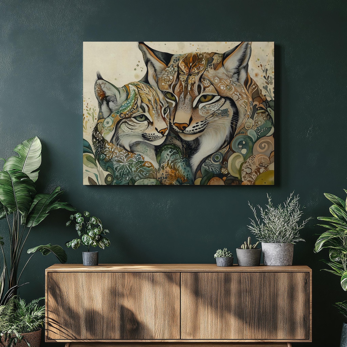 Lynx Watercolor Animal Art Print, Home Decor