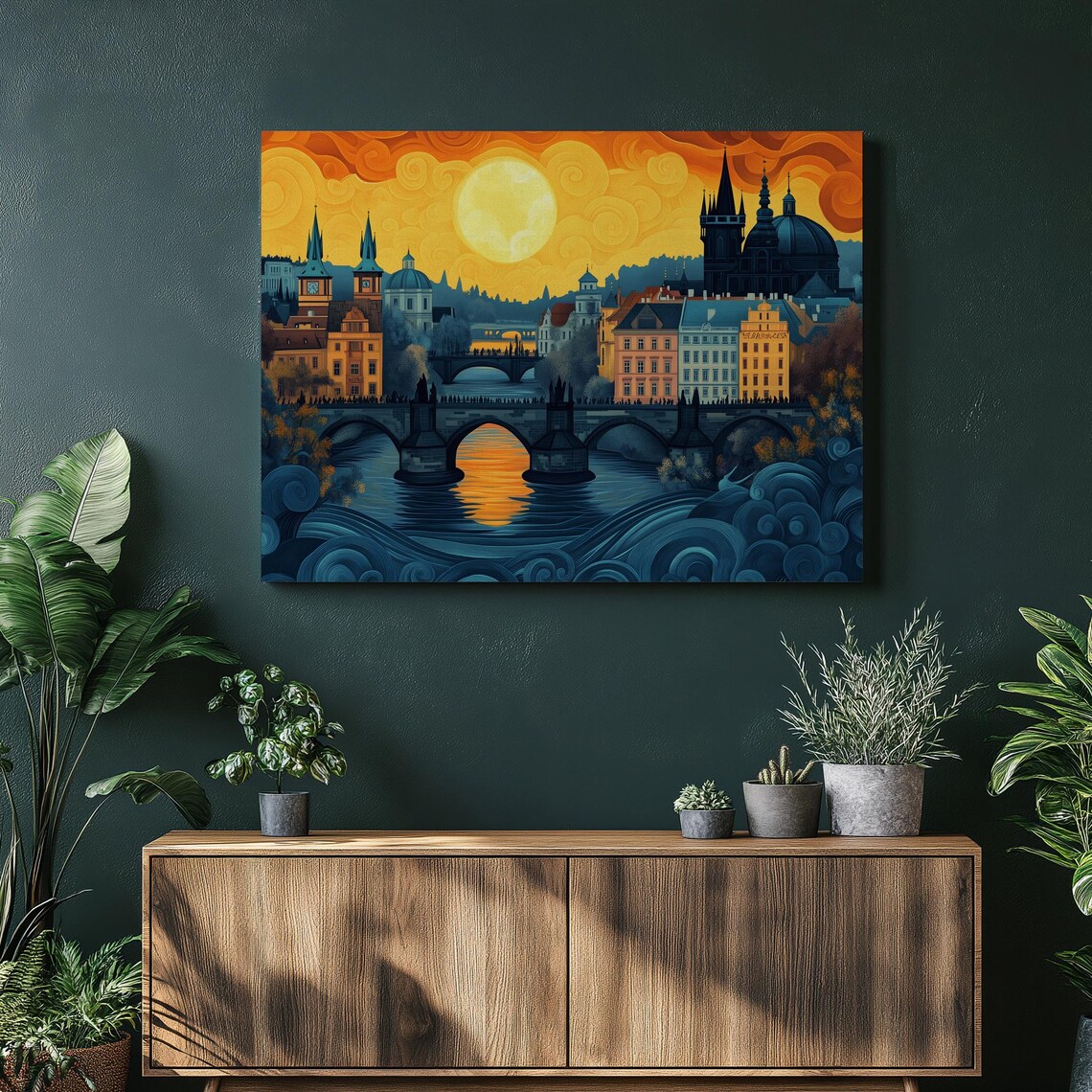 Vintage Prague Travel Poster, Old Town Square