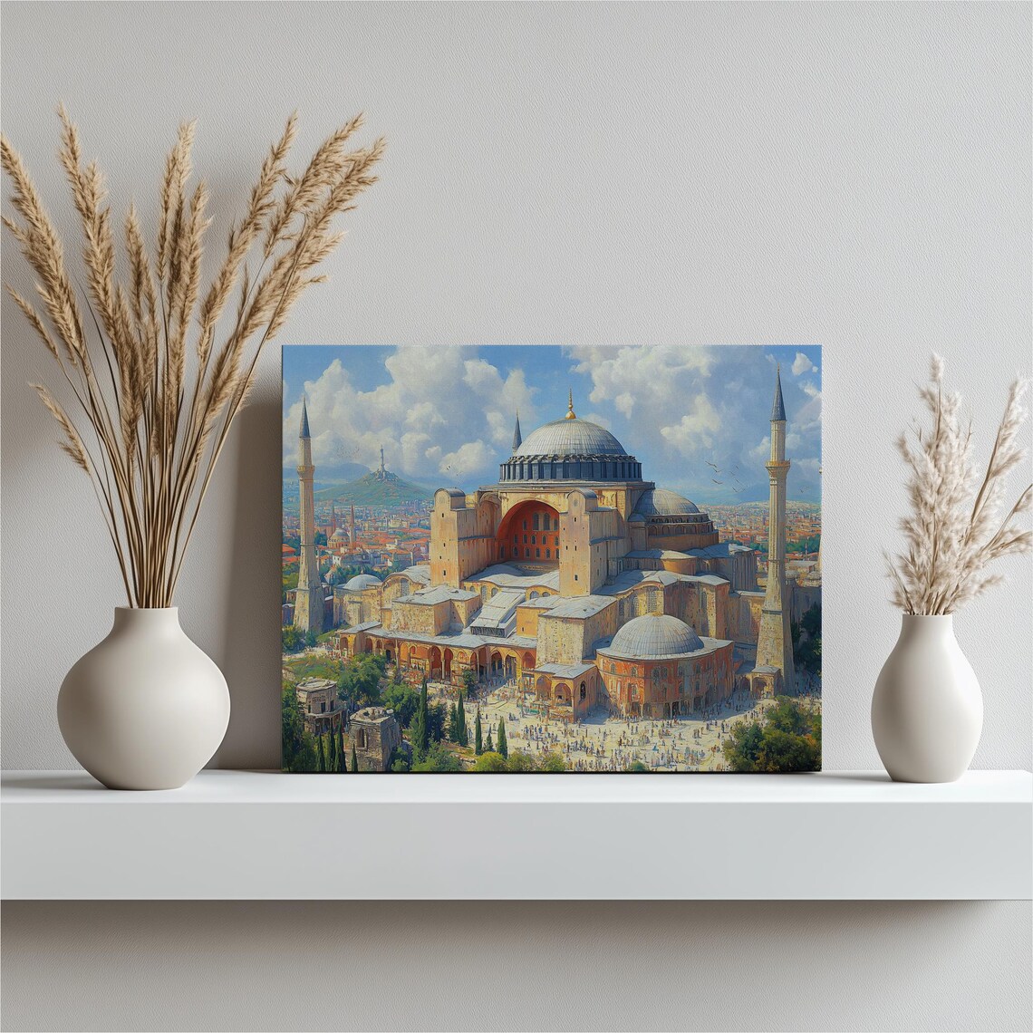 Hagia Sophia Istanbul Ottoman Domes Minarets Cityscape Art Poster