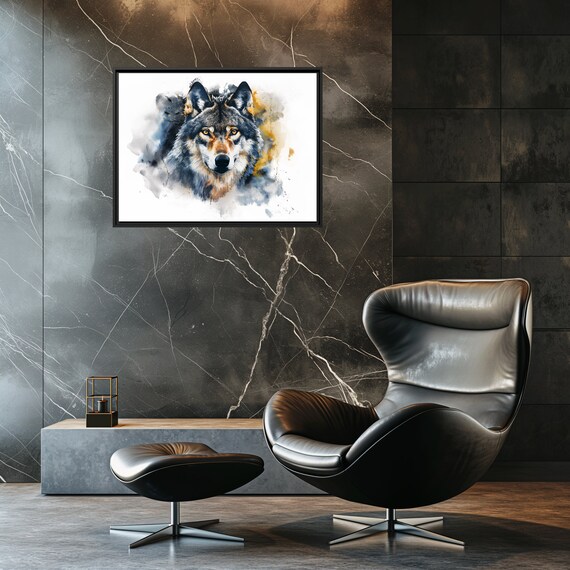 Majestic Wolf Canvas Wall Art Wildlife Decor Nature Lover Gift Animal Painting For Living Room Rustic Style Fine