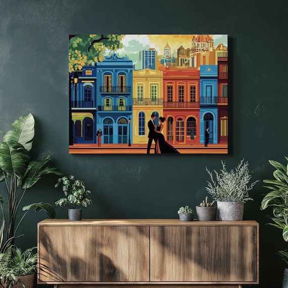 Argentina Buenos Aires Travel Poster, Tango Dancers