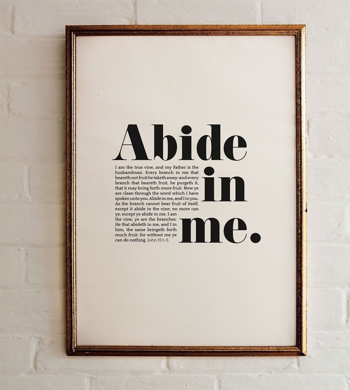 Abide In Me KJV Bible Verse Art Print, John 15:1-5 - Image 5