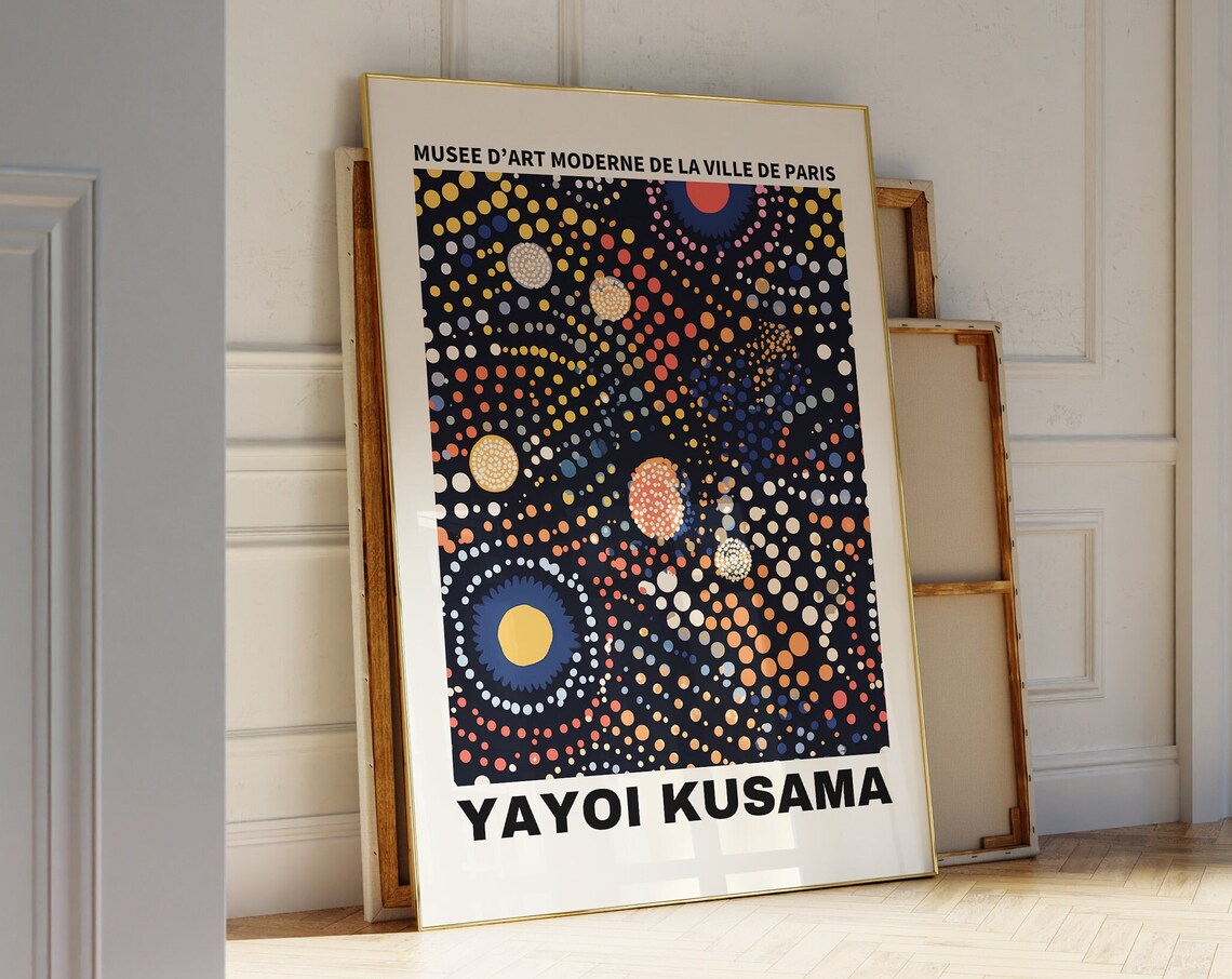 Yayoi Kusama Inspired Japanese Gallery Wall Art Poster