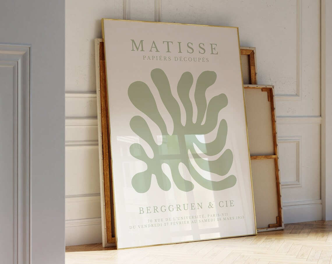 Matisse-Inspired Minimalist Poster, Neutral Gallery Print