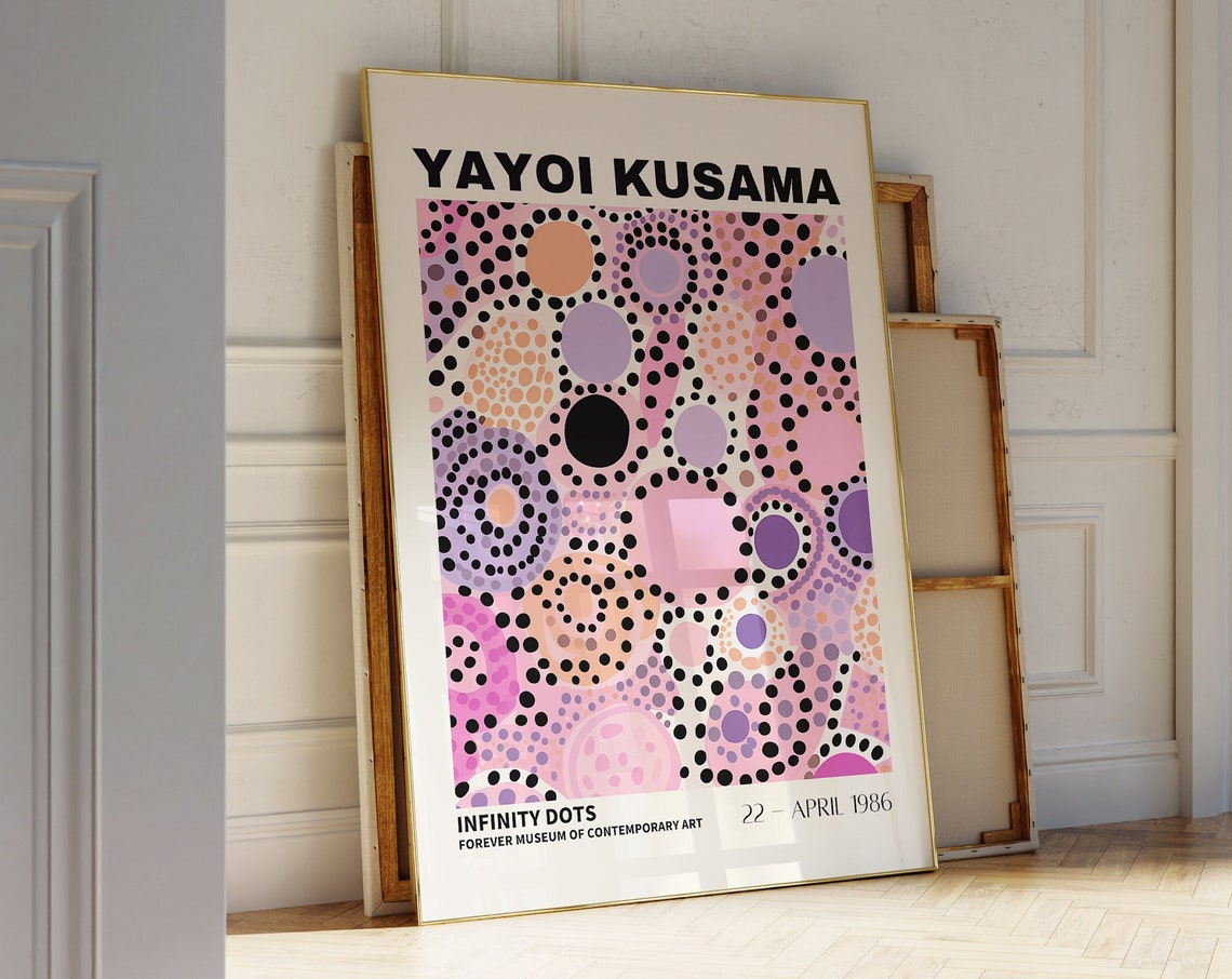 Yayoi Kusama Infinity Dots 1986 Exhibition Polka Dot Art Poster