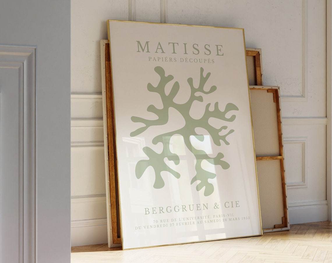 Matisse Papiers Decoupes Green Abstract Cut Out Exhibition Poster