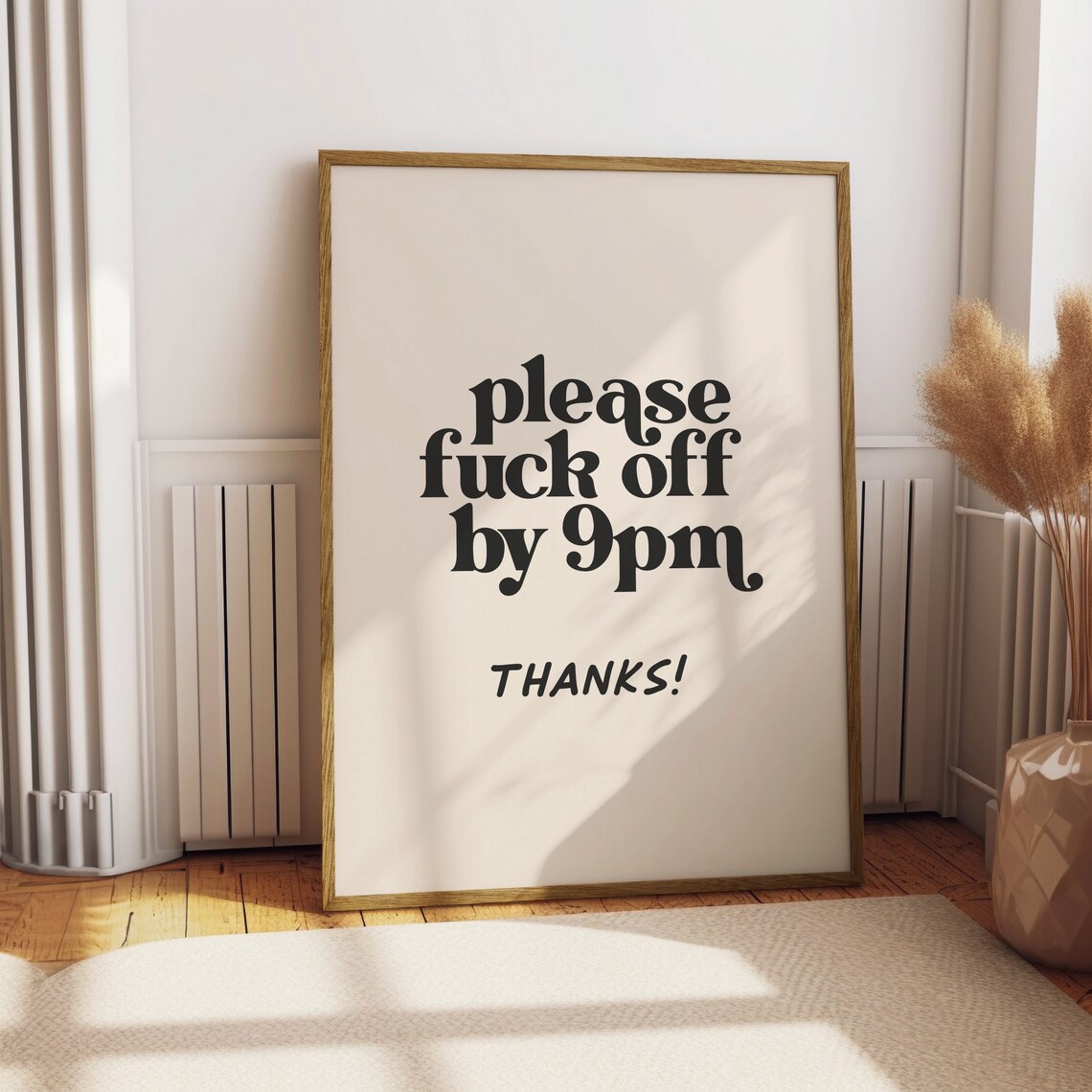Funny Rude House Rules by 9PM Typography Quote Humor Wall Poster - Image 4