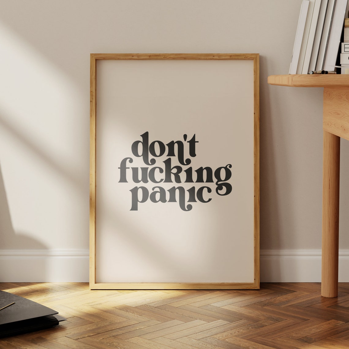 Don't Fucking Panic Funny Rude Bold Retro Typography Quote Poster - Image 4