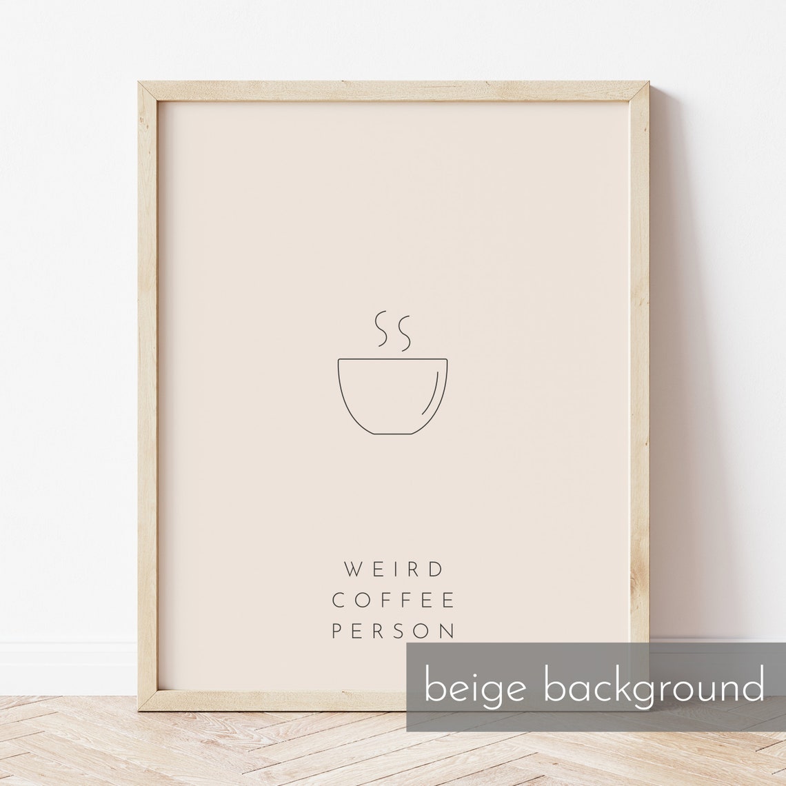 Weird Coffee Person Minimal Steaming Cup Line Kitchen Art Poster - Image 2