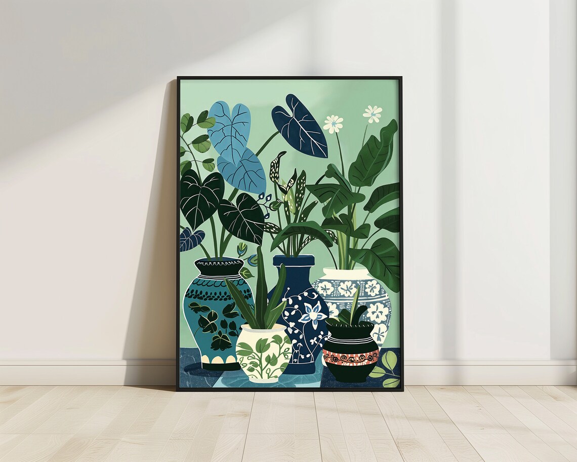 Boho Antique Vases Botanical Still Life Art Print