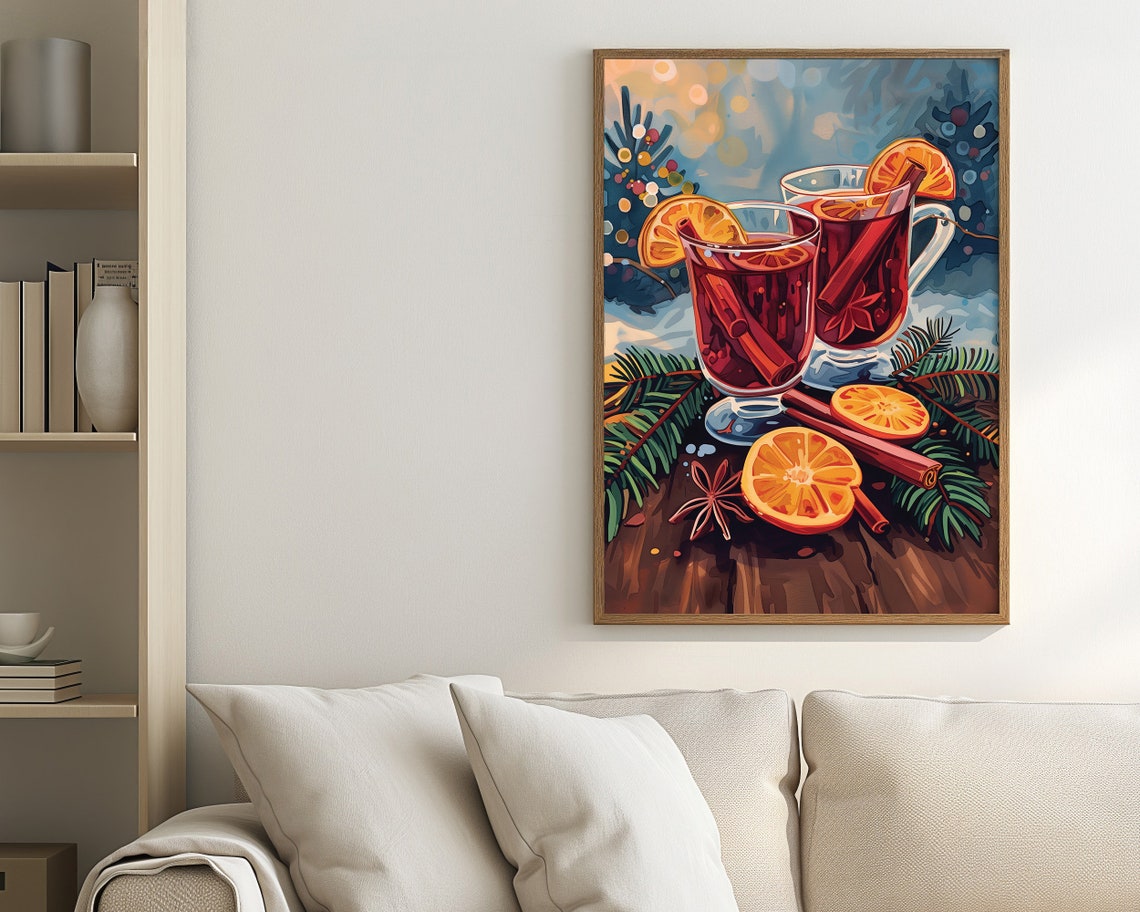 Mulled Wine Winter Warm Spice Orange Cinnamon Cozy Christmas Poster - Image 2
