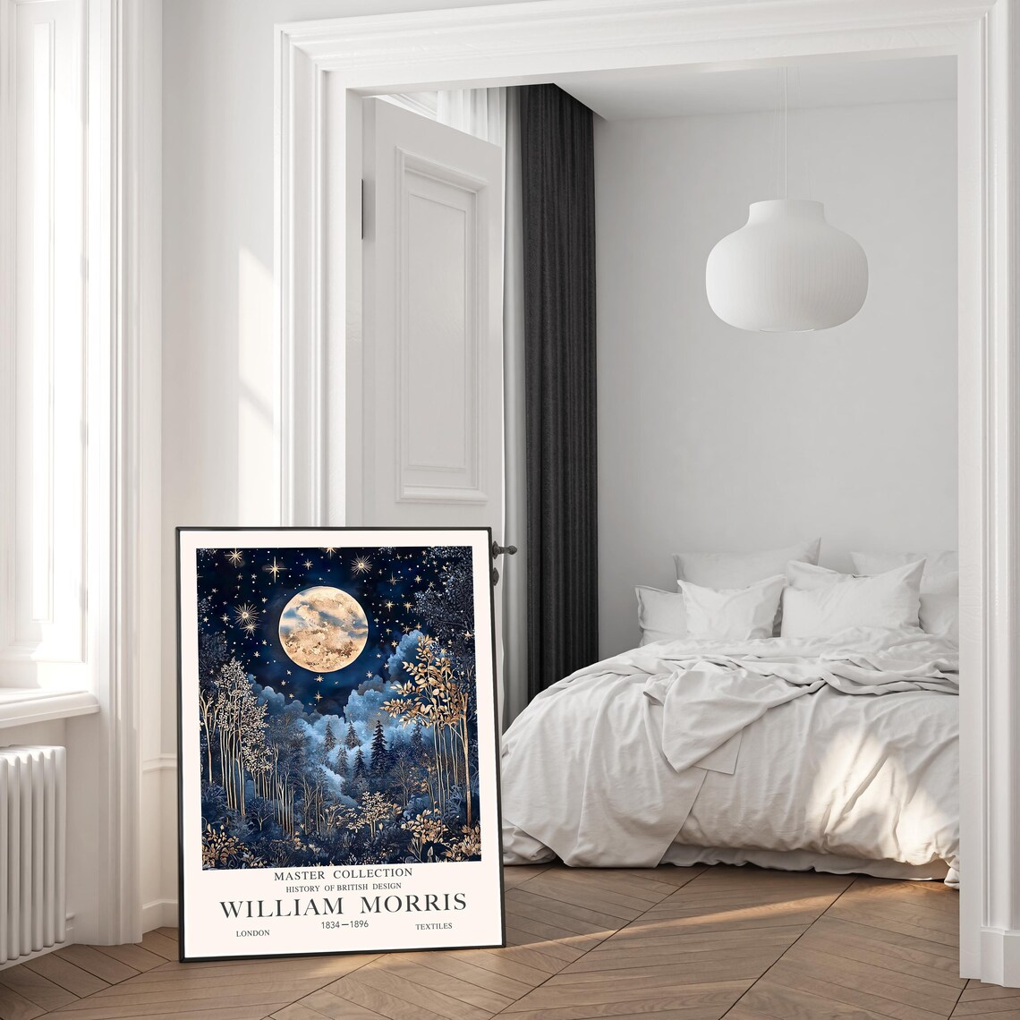 William Morris Vintage Celestial Moon and Stars Art Print - Image 2