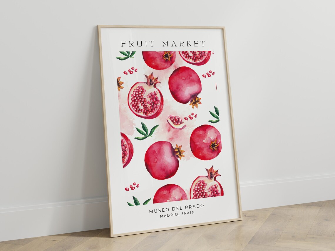 Pomegranade Fruit Market Botanical Art Print - Image 3