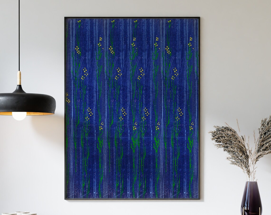 Japanese Abstract Woodblock Art Print, Shima Textile - Image 3