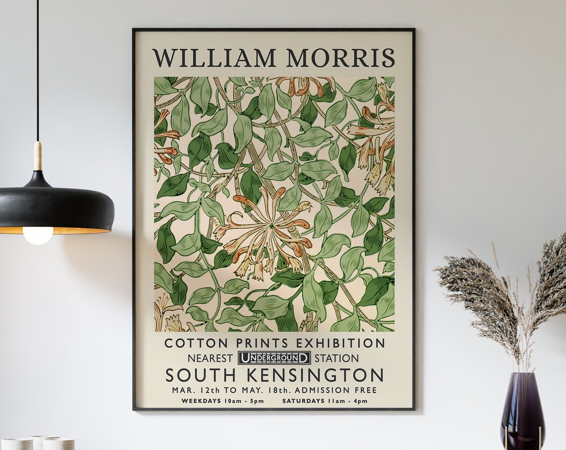 William Morris Exhibition Floral Art Print, Vintage - Image 3