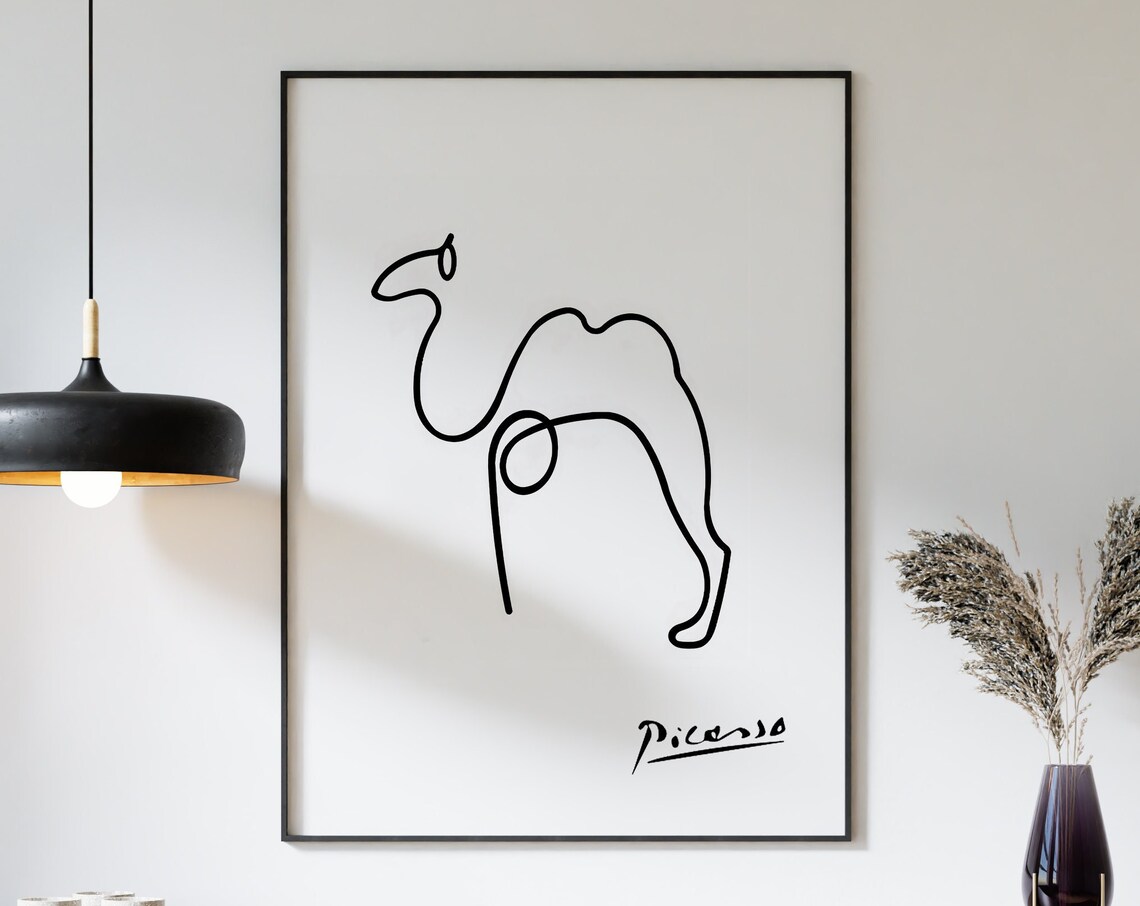 Picasso Camel Line Art Poster, Minimalist Vintage - Image 3