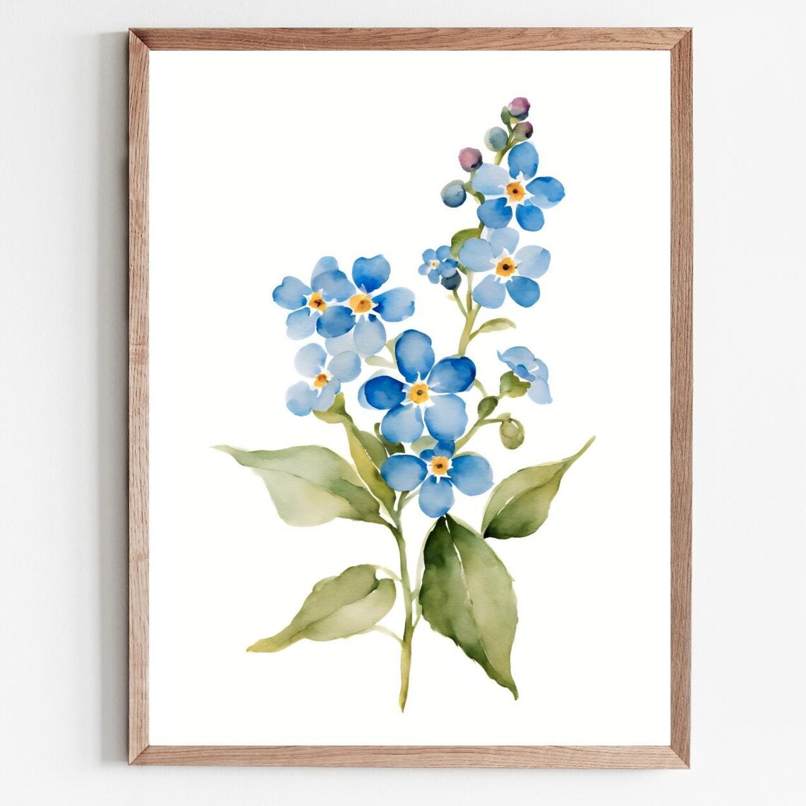 Forget-Me-Not Watercolor Art Print, Farmhouse Floral