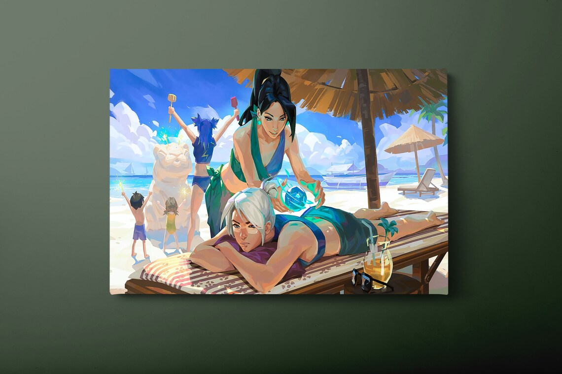 Colorful Video Game Heroes Group Portrait Holiday Photo Style Wall Art
