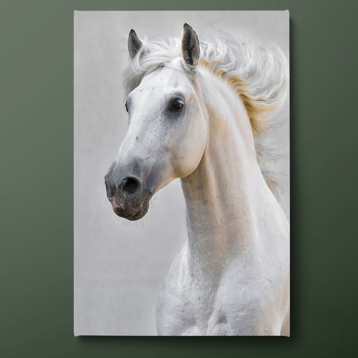 Brown Horse Head Portrait Oil Painting Equine Animal Decor Wall Art