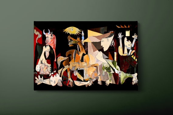 The Guernica Wall Art Colored Guernica Print Famous Picasso Guernica Painting Ready To Hang