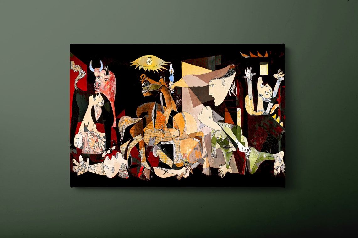 Picasso Guernica Colorized Cubist Masterpiece Famous Art Poster