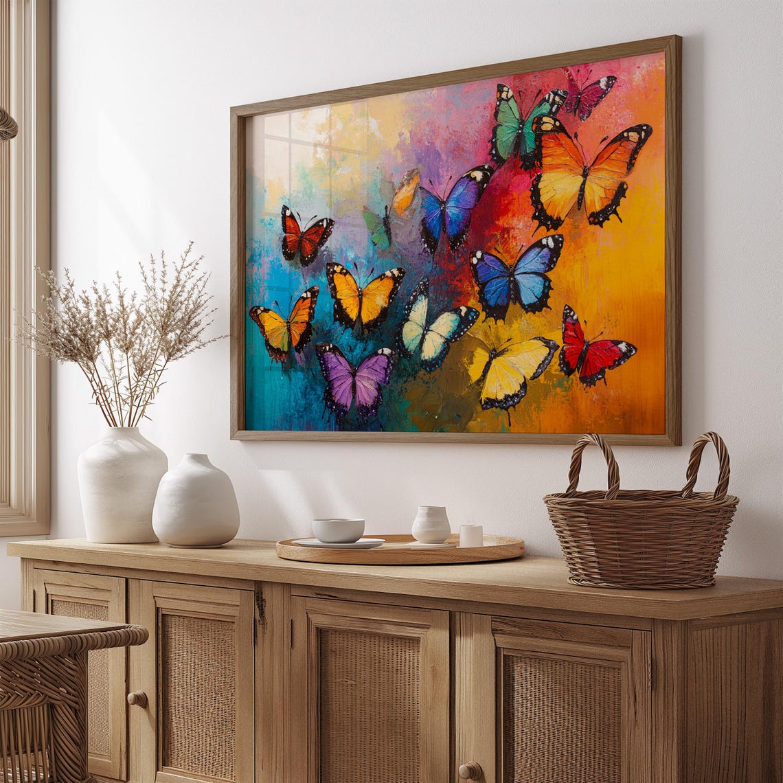 Print Butterfly Portrait Painting Mexican Wall Art New Listing 27