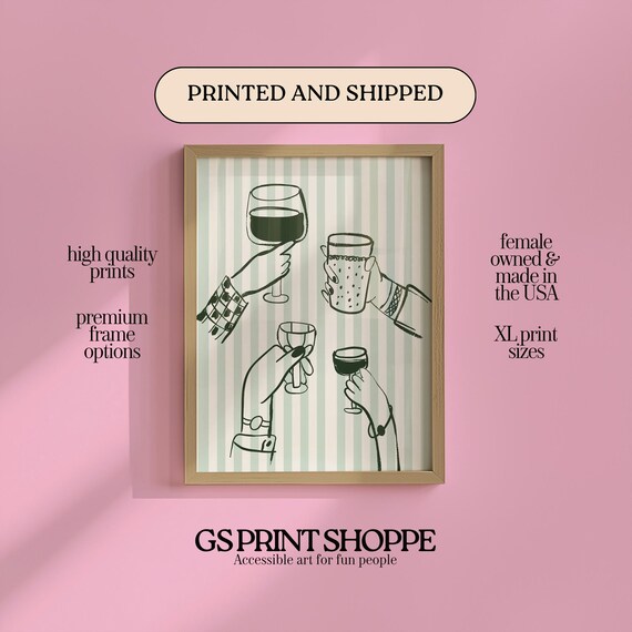 Striped Cheers Vertical Art Print