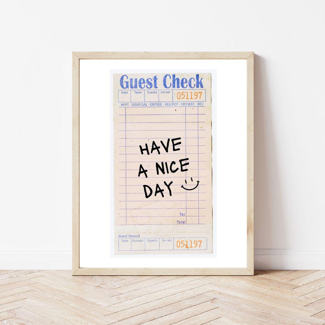 Have a Nice Day Vintage Guest Check Retro Diner Quote Poster - Image 3