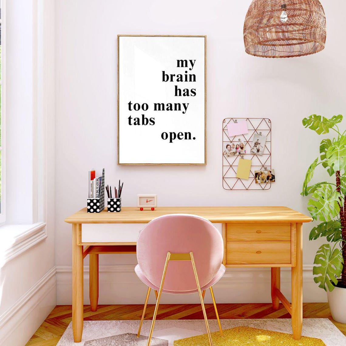 My Brain Has Too Many Tabs Open Funny Office Desk Humor Poster - Image 3