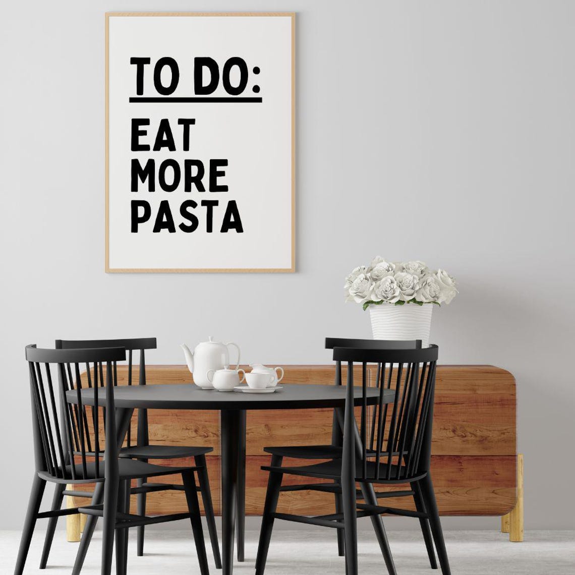 To Do Eat More Pasta Bold Pasta Lover Italian Kitchen Decor Poster - Image 3