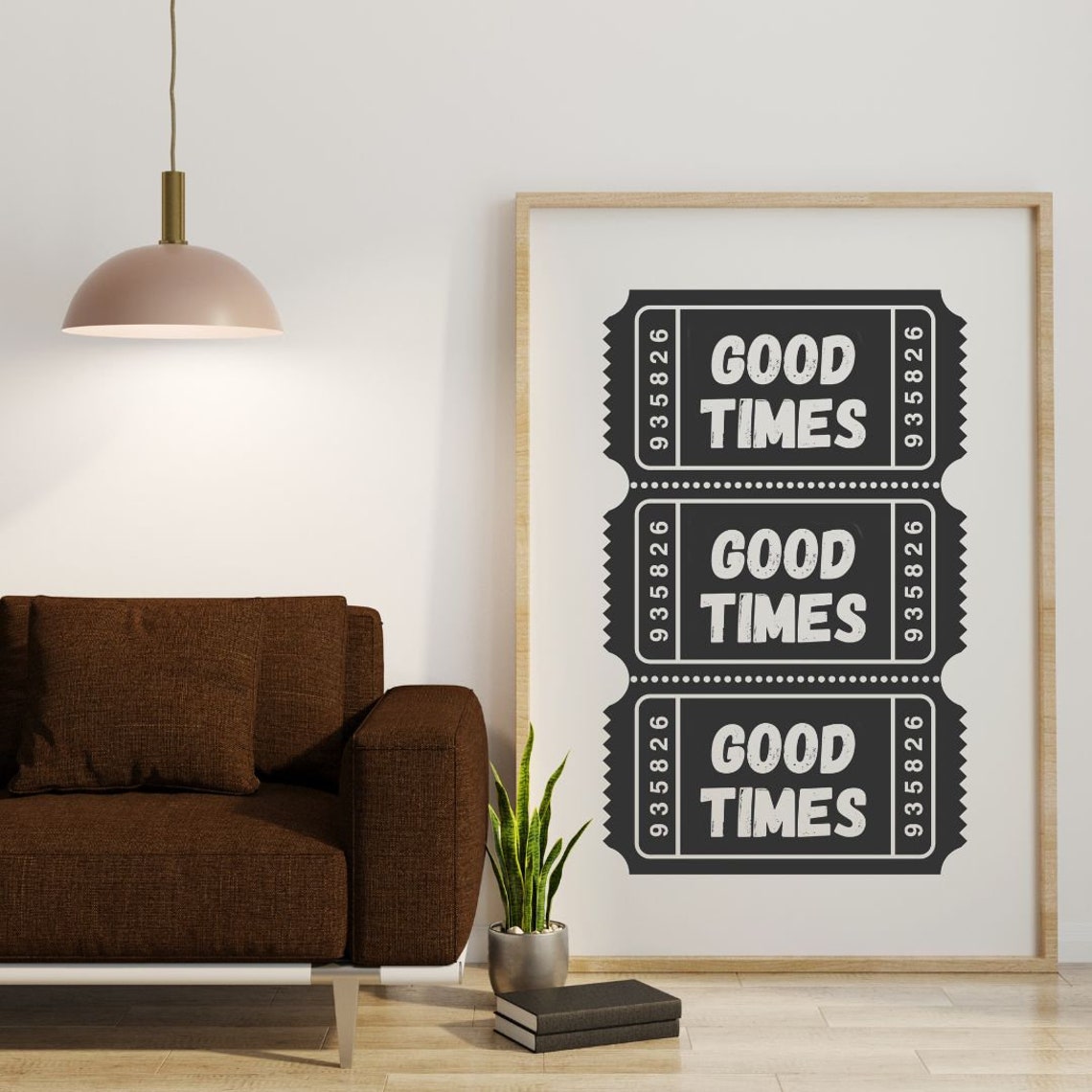 Good Times Admit One Black Retro Ticket Stubs Funny Quote Poster - Image 2