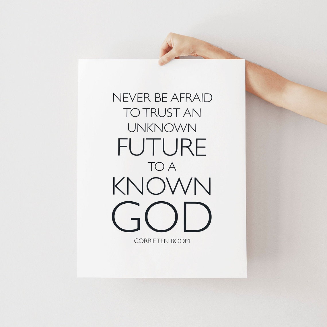 Corrie Ten Boom Trust Unknown Future Known God Faith Quote Wall Art - Image 2