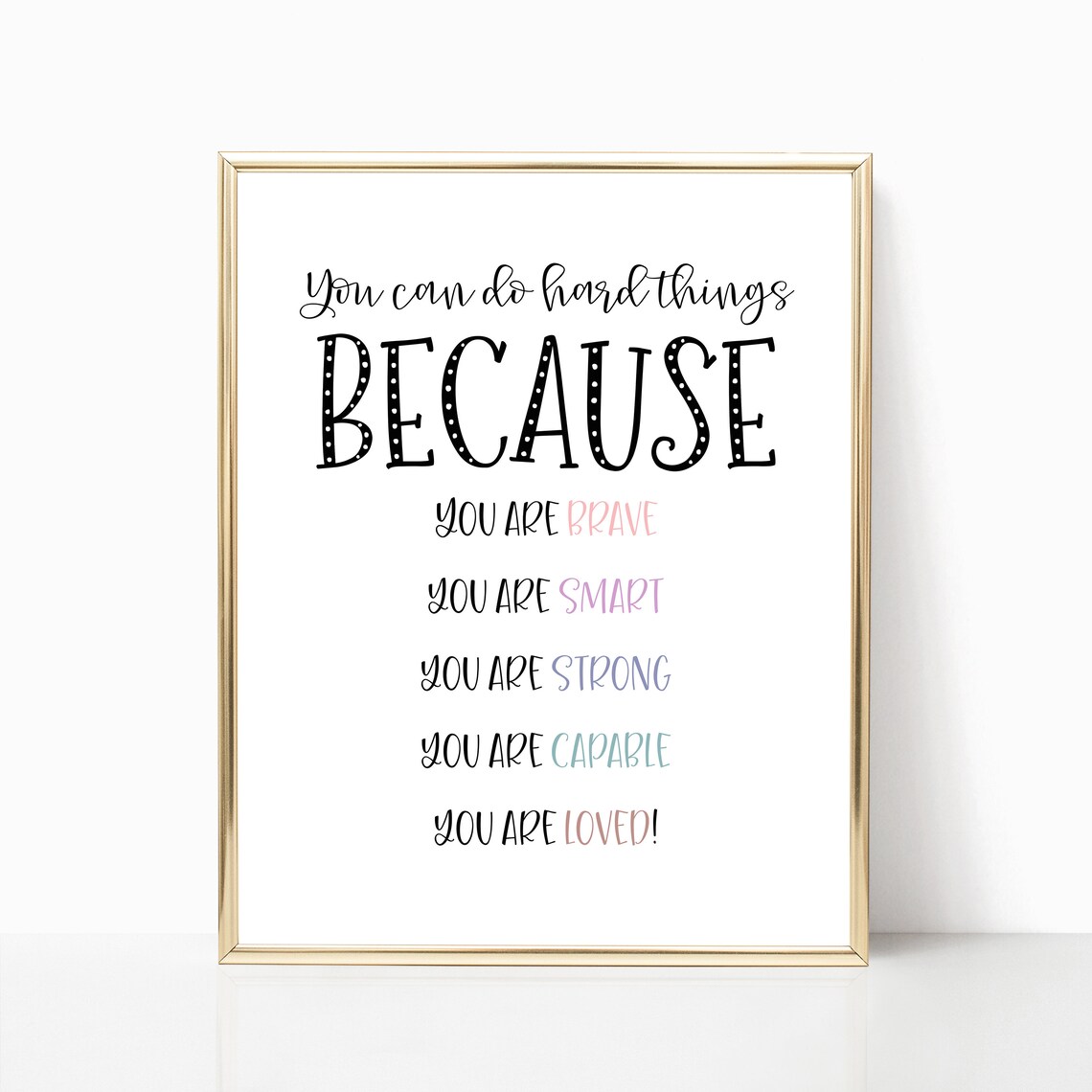 You Can Do Hard Things, Motivational Quote Art