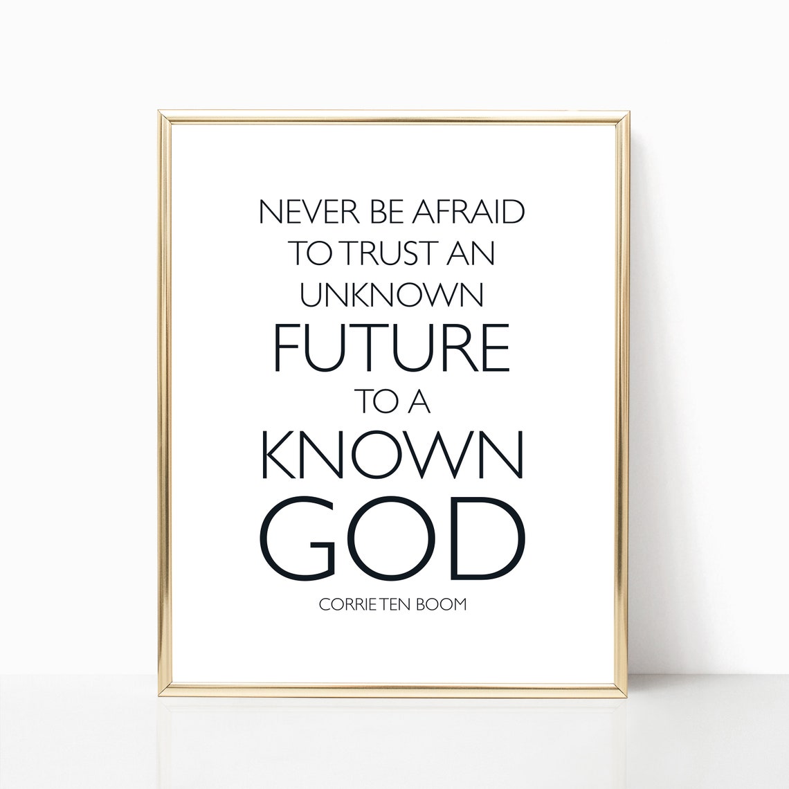 Corrie Ten Boom Trust Unknown Future Known God Faith Quote Wall Art