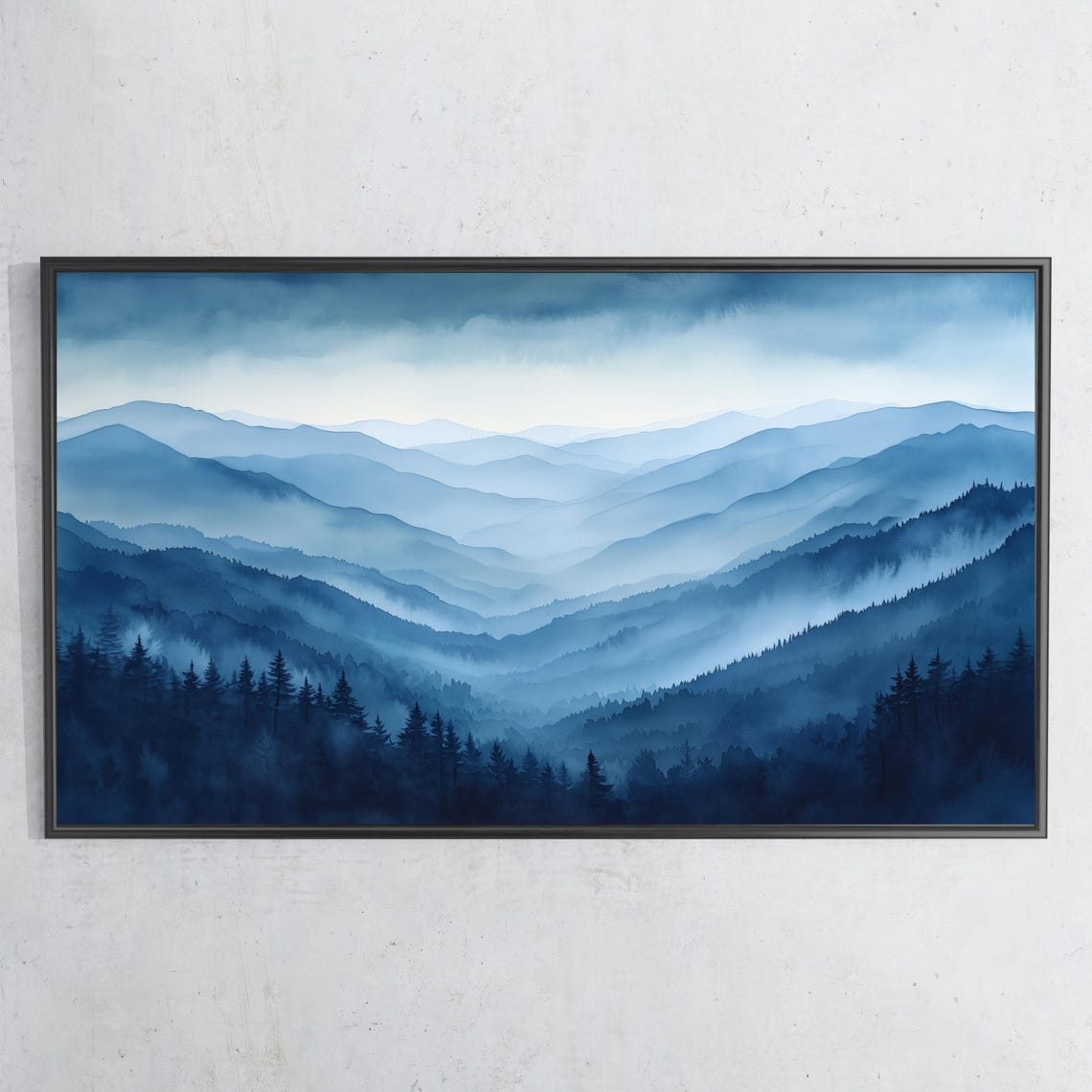 Smoky Mountains Tv Art 4k North Carolina Tv Art Nature Tv Art Blue Ridge Mountains Watercolor Painting Tv Tv365 - Image 3