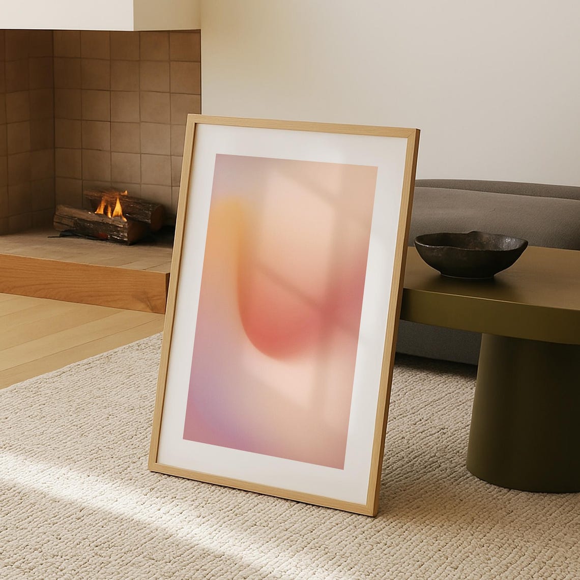 Peach Blush Warm Gradient Soft Abstract Minimalist Wall Poster