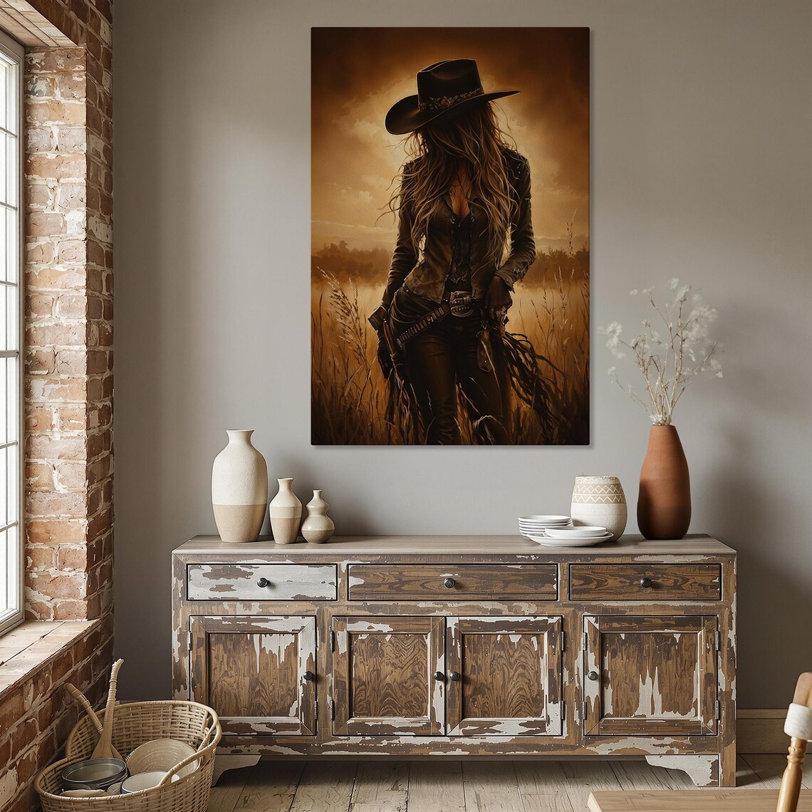 Cowgirl Western Style Art Print, Rustic Decor - Image 5