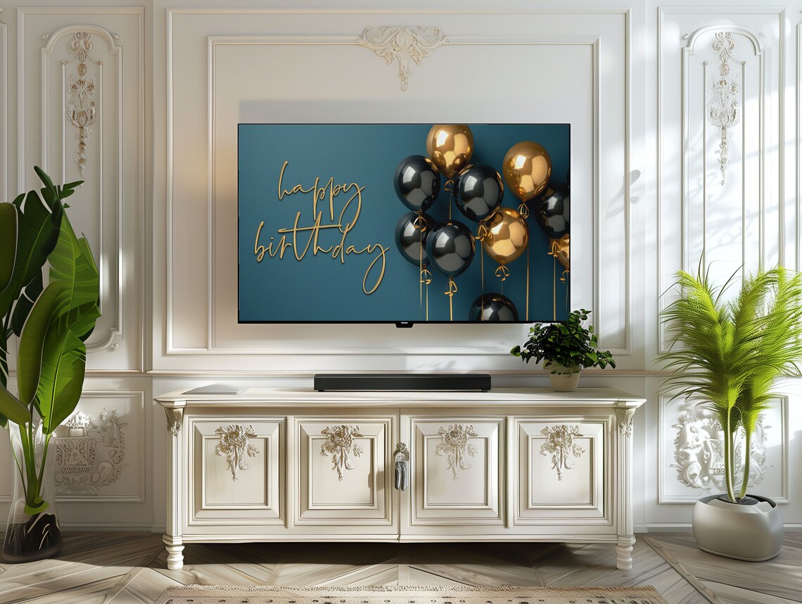 Happy Birthday Frame TV Decor Wall Art Print - Image 2