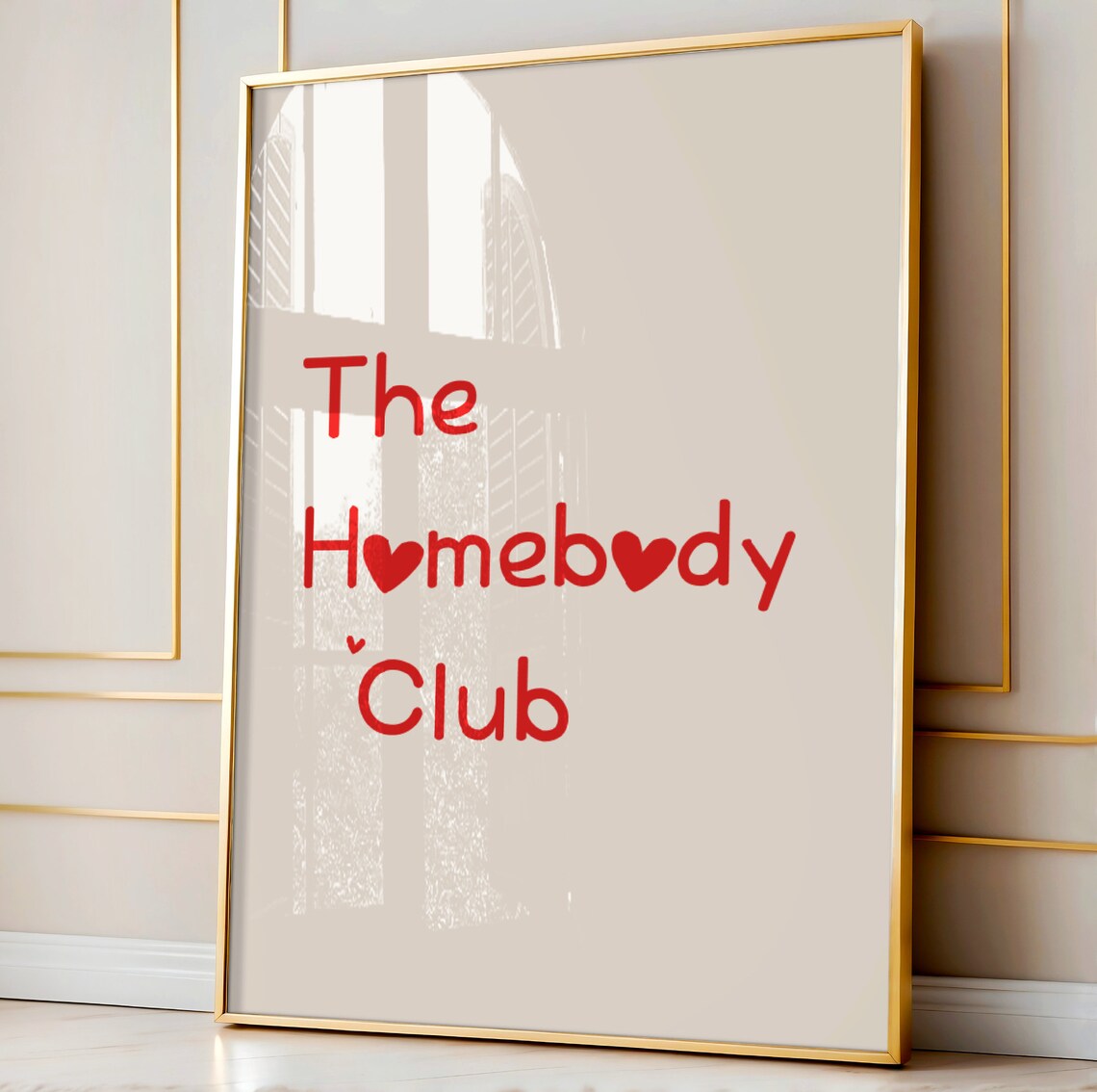 The Homebody Club Cozy Red Heart Minimalist Home Decor Poster
