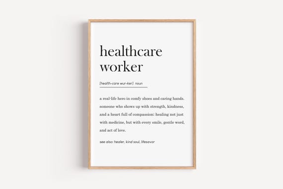 Medical Wall Art Healthcare Worker Definition Nurse Decor Doctor Print Student Gift Clinic Decoration For Her