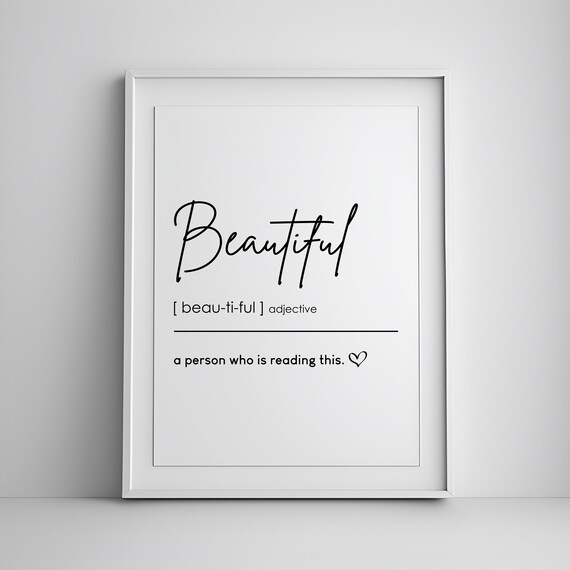 Beautiful Definition Dictionary Meaning Love Quote Gift Poster