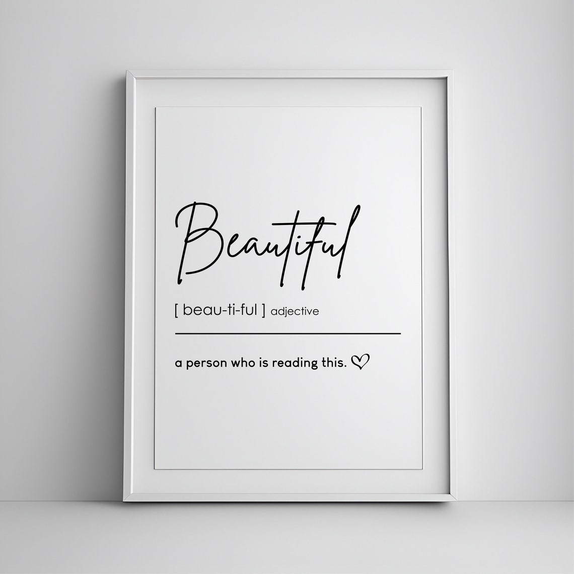 Beautiful Definition Print Wall Prints Quote Gifts For Her Minimalist Modern Art