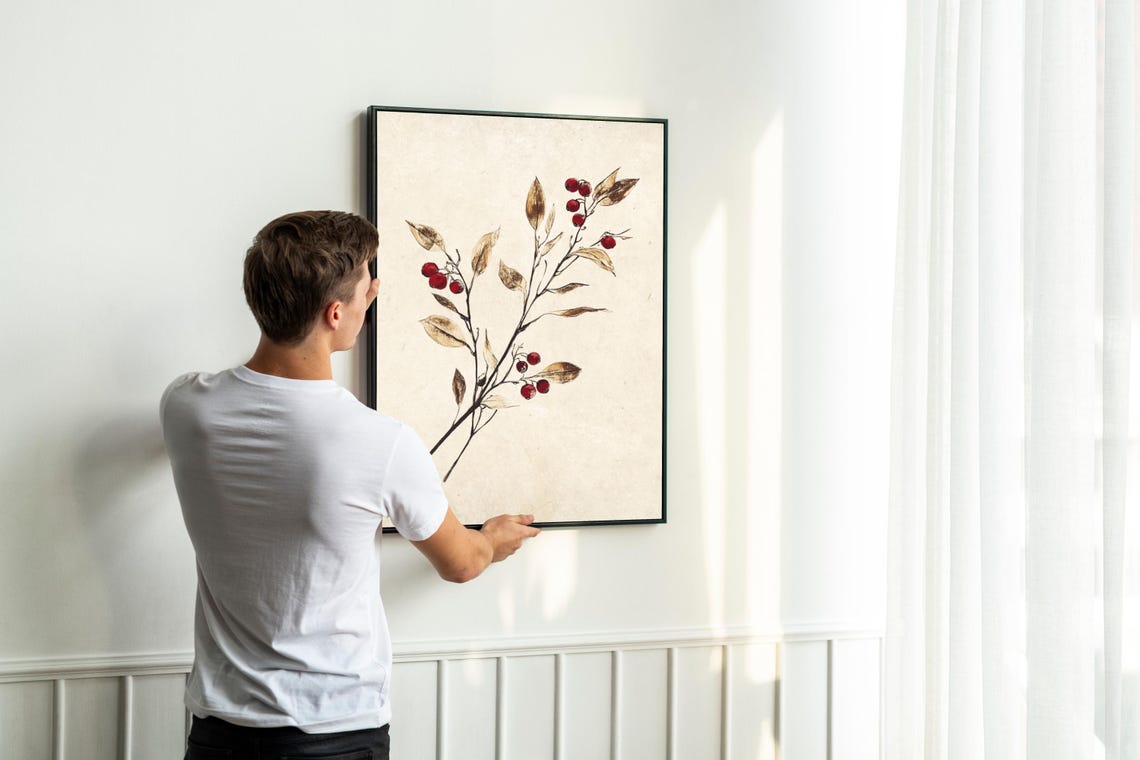 Holy Branch Painting, Vintage Botanical Decor - Image 5